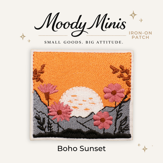 Boho Sunset Embroidered Patch- RTS