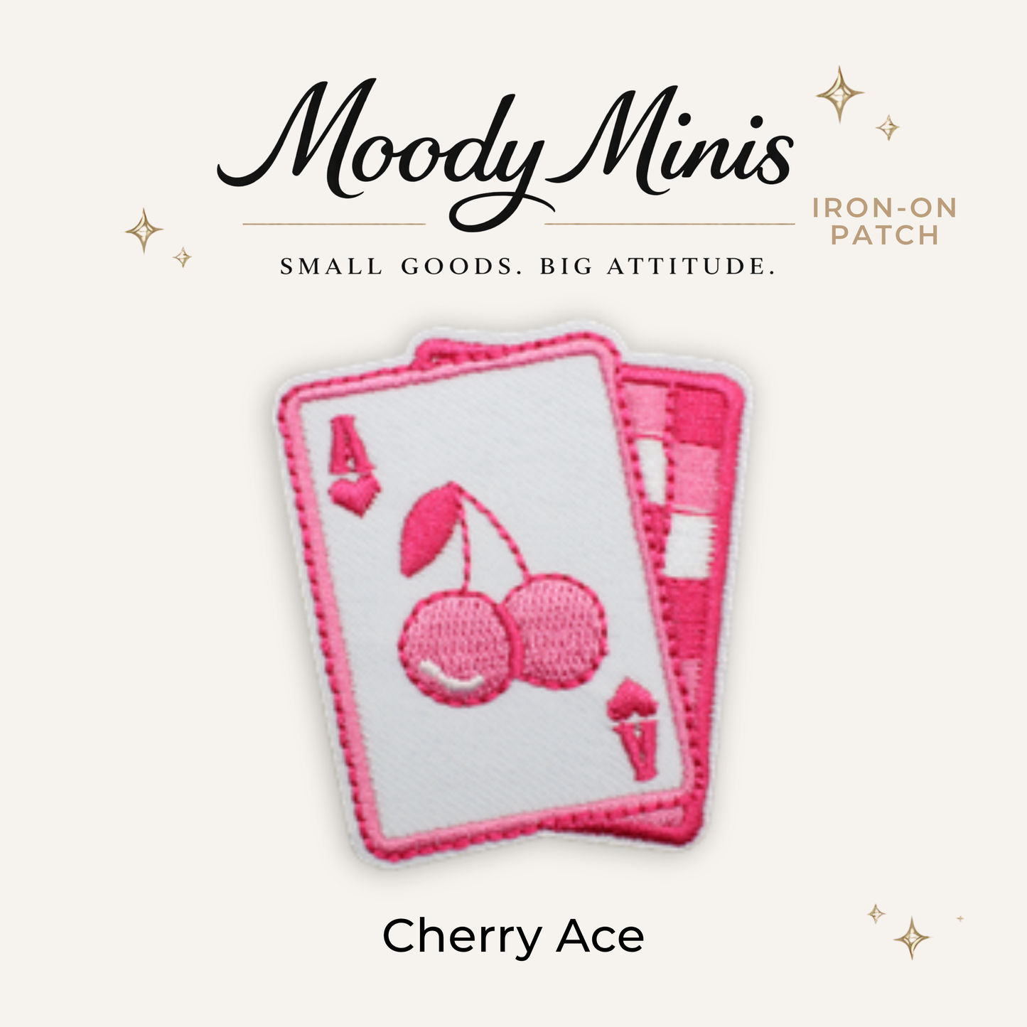 Cherry Ace Card Embroidered Patch- RTS