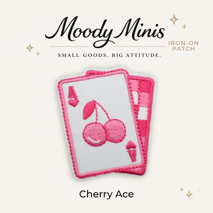 Cherry Ace Card Embroidered Patch- RTS