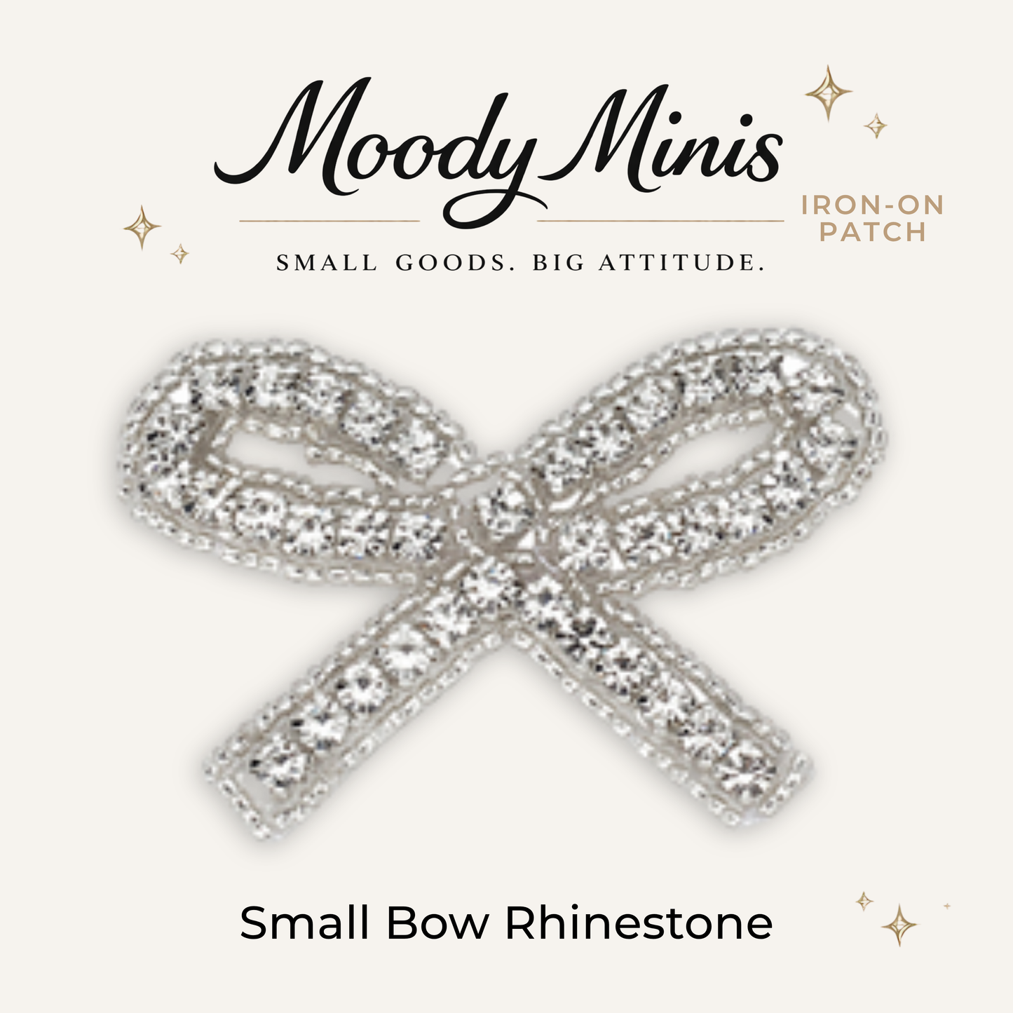 Small Bow Rhinestone Patch- RTS