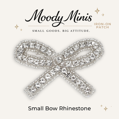 Small Bow Rhinestone Patch- RTS