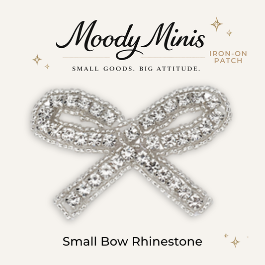 Small Bow Rhinestone Patch- RTS