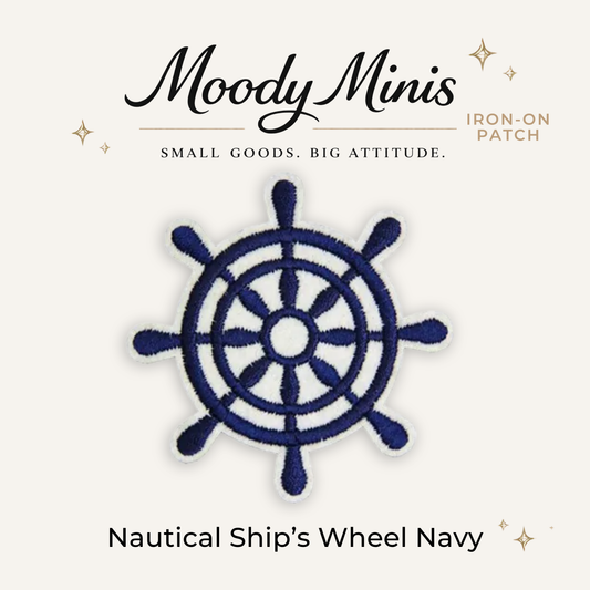 Nautical Ships Wheel Navy Embroidered Patch