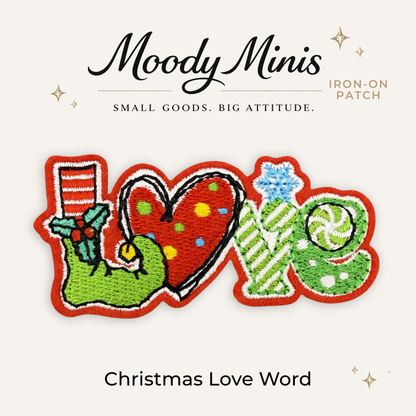 Christmas Love Word Embroidered Patch