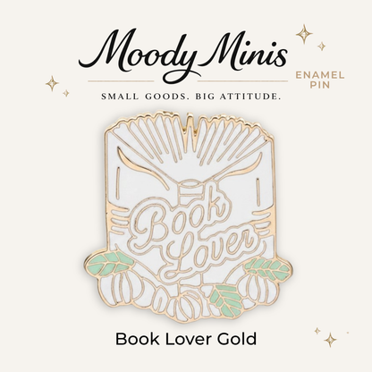 Book Lover Gold Enamel Pin