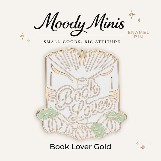 Book Lover Gold Enamel Pin
