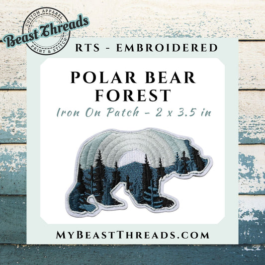 Polar Bear Forest Embroidered Patch- RTS
