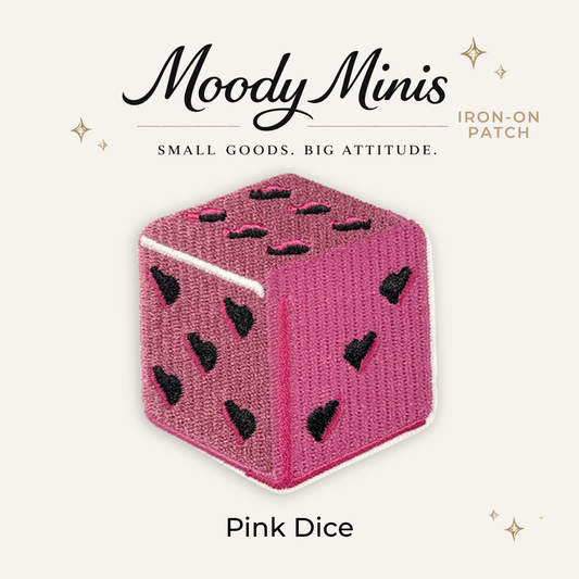 Pink Dice Embroidered Patch- RTS