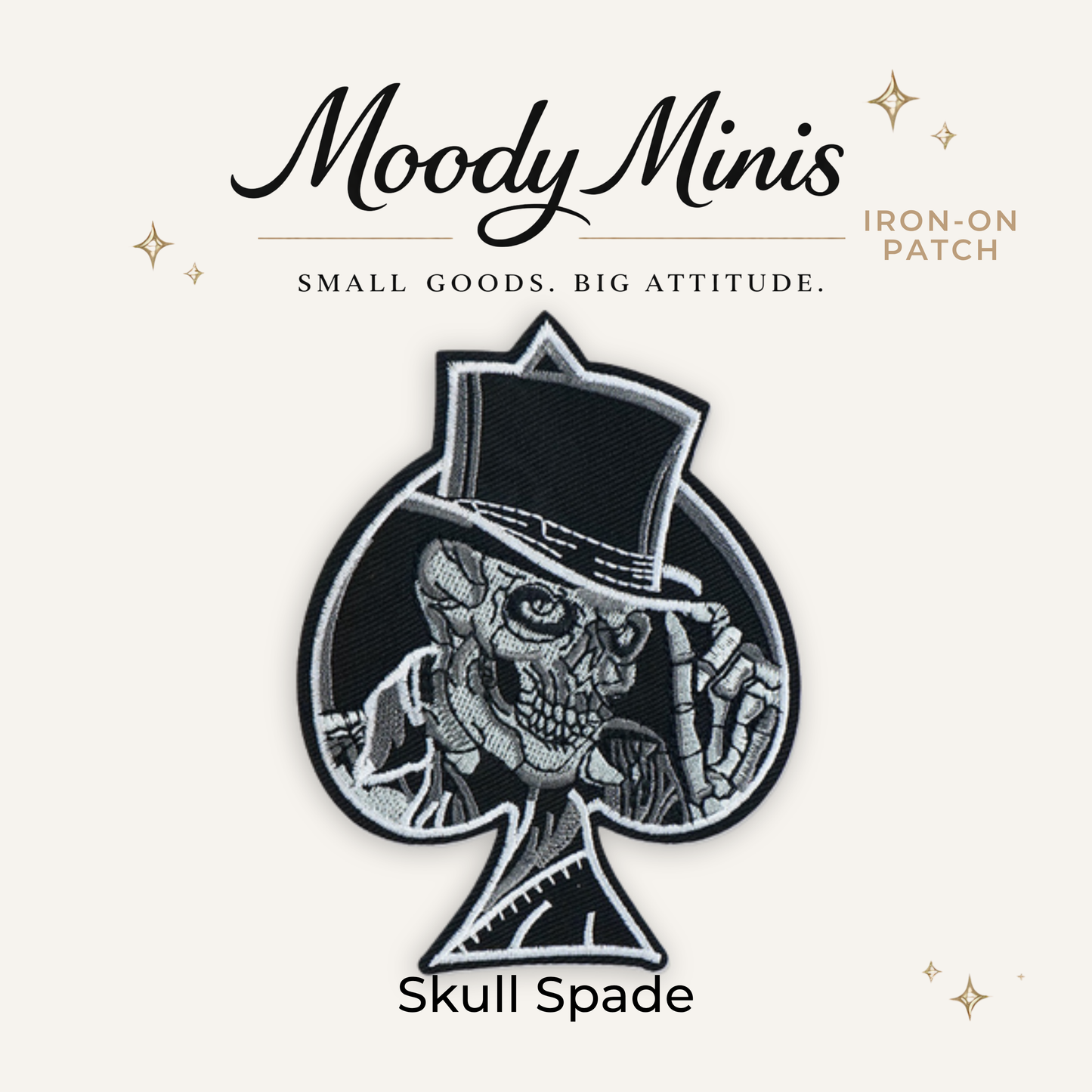 Skull Spade Embroidered Patch