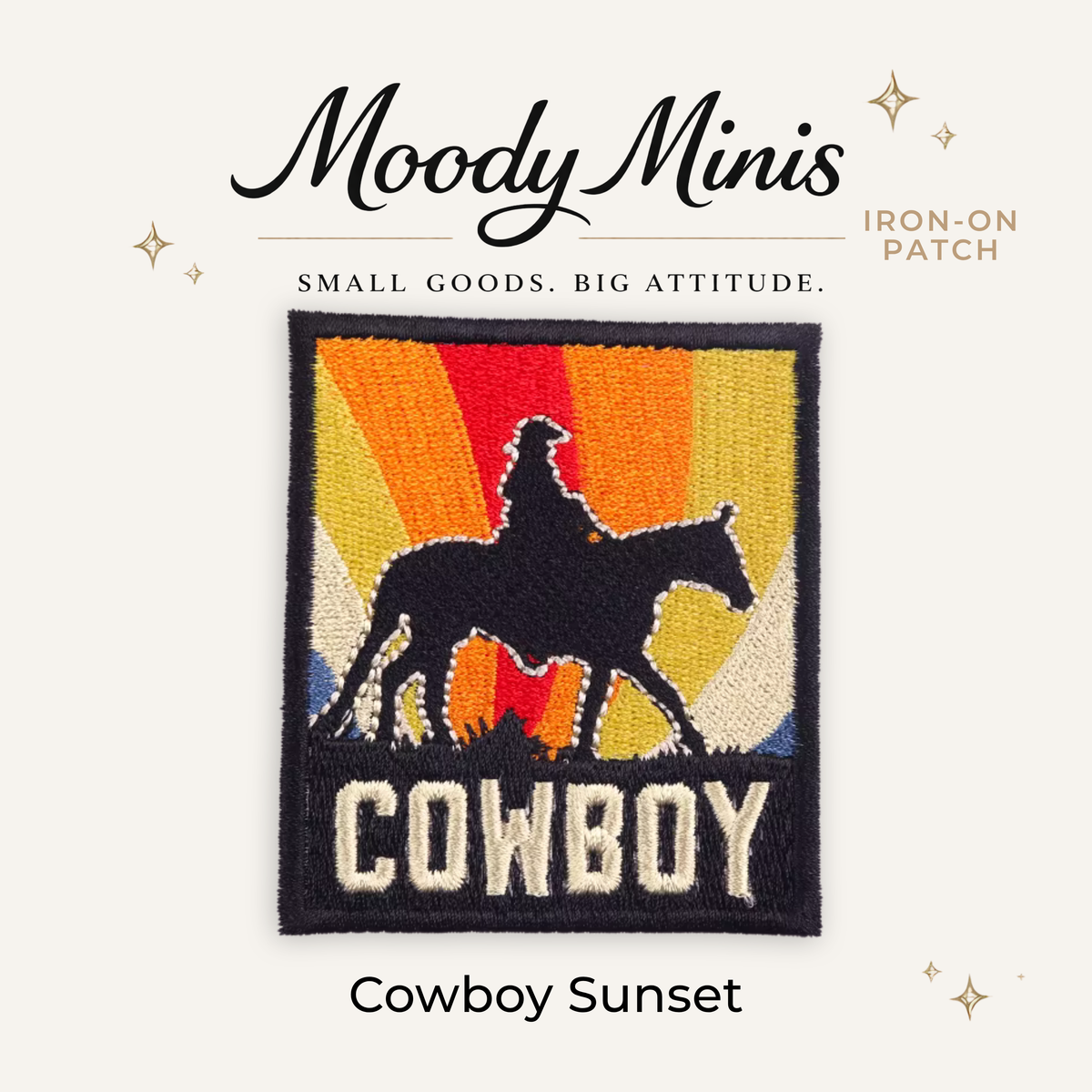 Cowboy Sunset Embroidered Patch