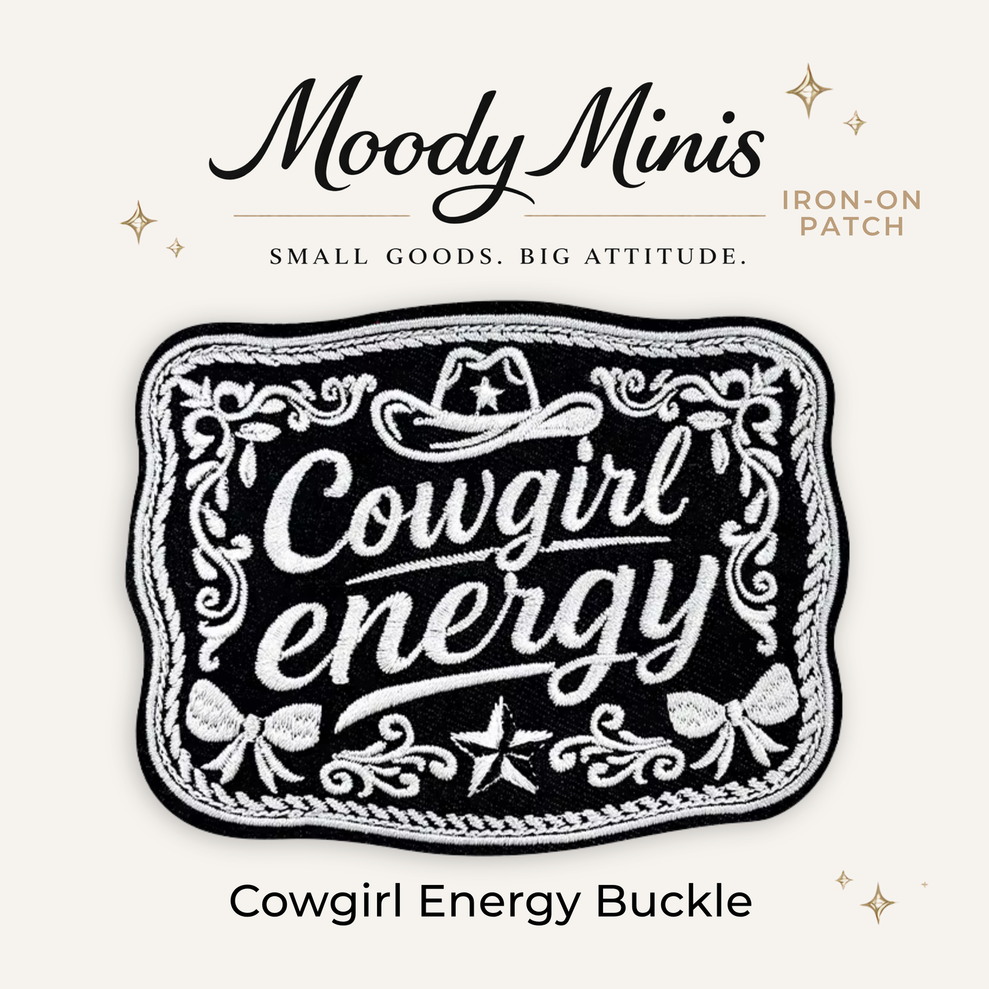 Cowgirl Energy Buckle Embroidered Patch