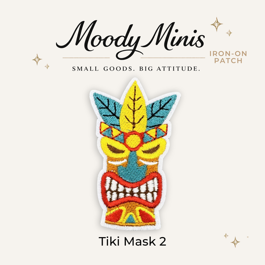 Tiki Head Mask 2 Embroidered Patch