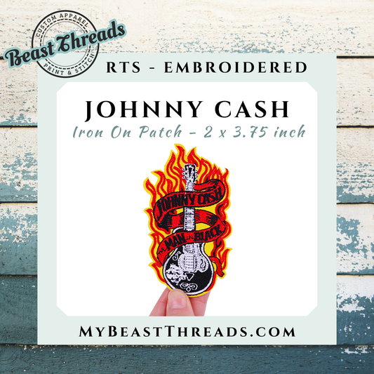 Johnny Cash Embroidered Patch- RTS