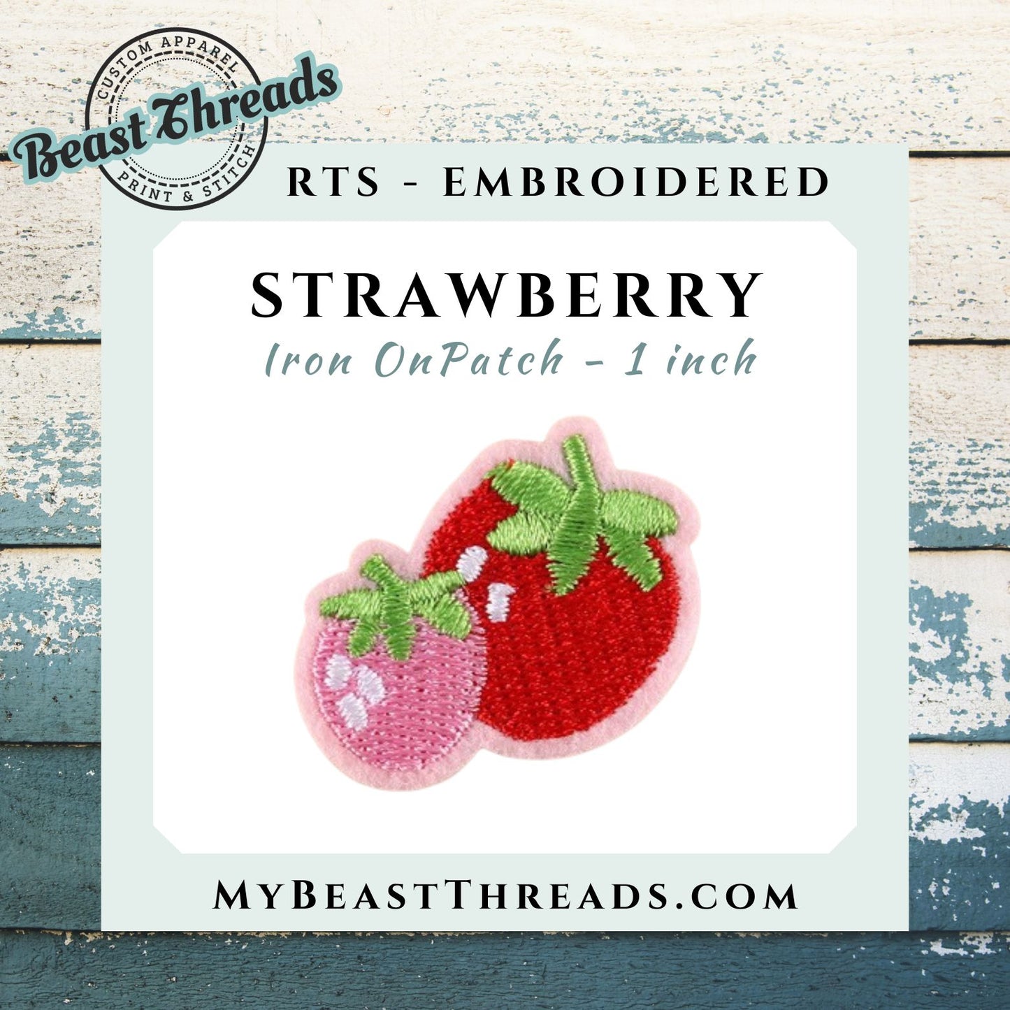 Strawberry Embroidered Patch- RTS