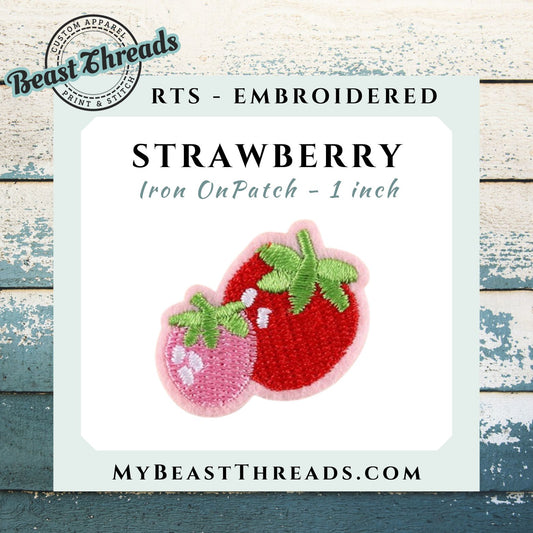 Strawberry Embroidered Patch- RTS