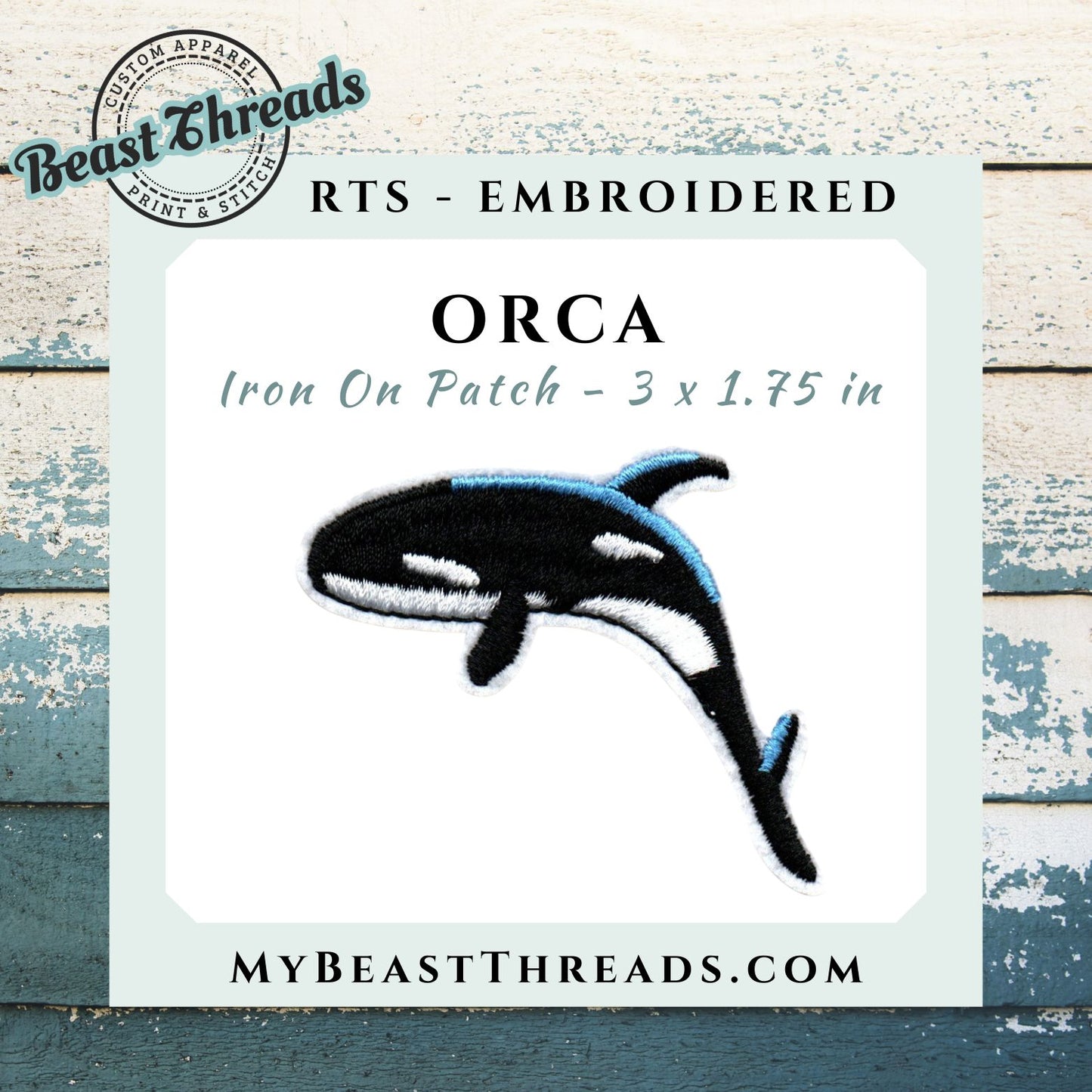 Orca Embroidered Patch - RTS