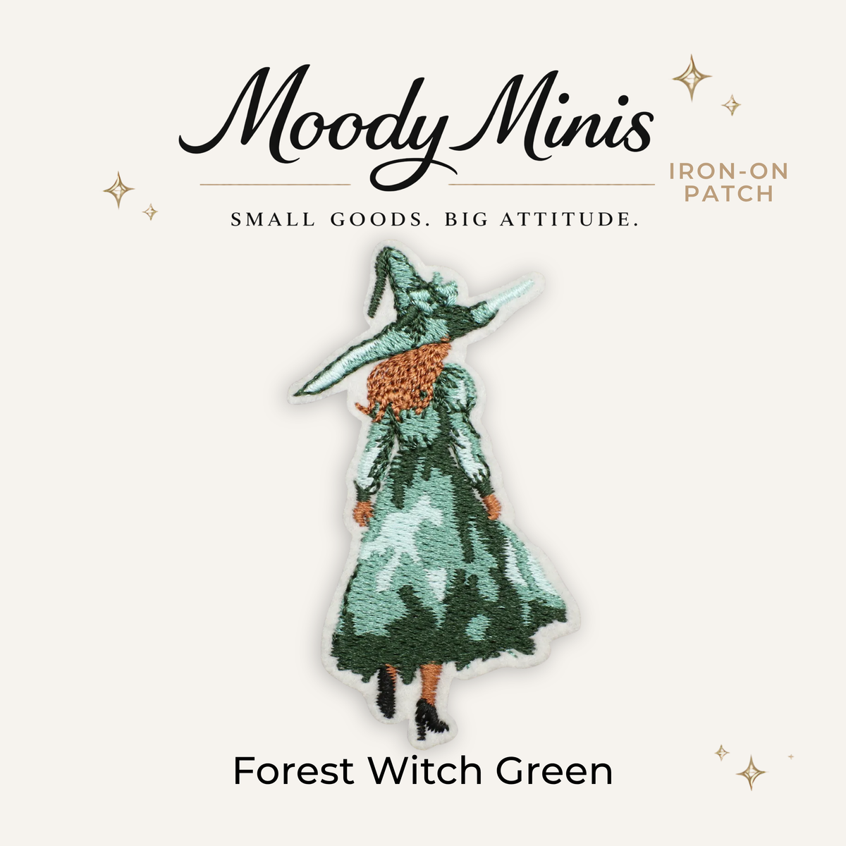 Forest Witch Green Embroidered Patch
