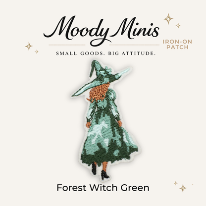 Forest Witch Green Embroidered Patch