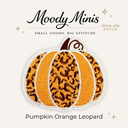 Pumpkin Orange Leopard Embroidered Patch