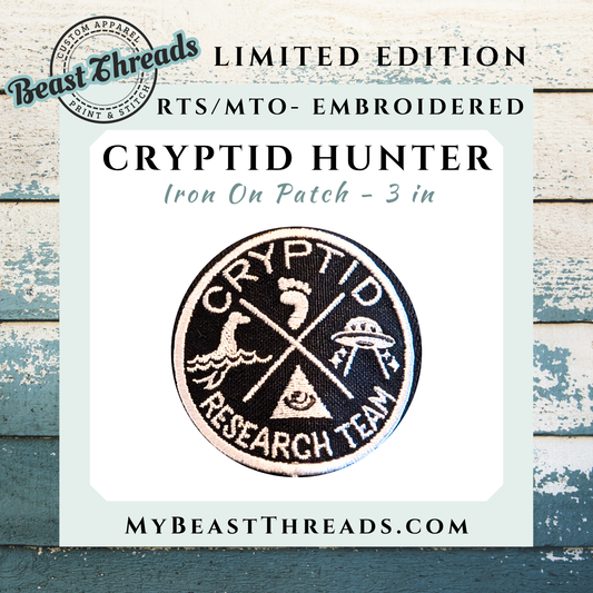 Cryptid Hunter Embroidered Patch - RTS/MTO