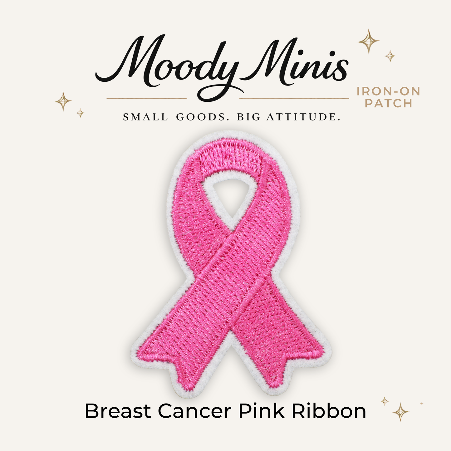 BC Pink Ribbon Embroidered Patch- RTS