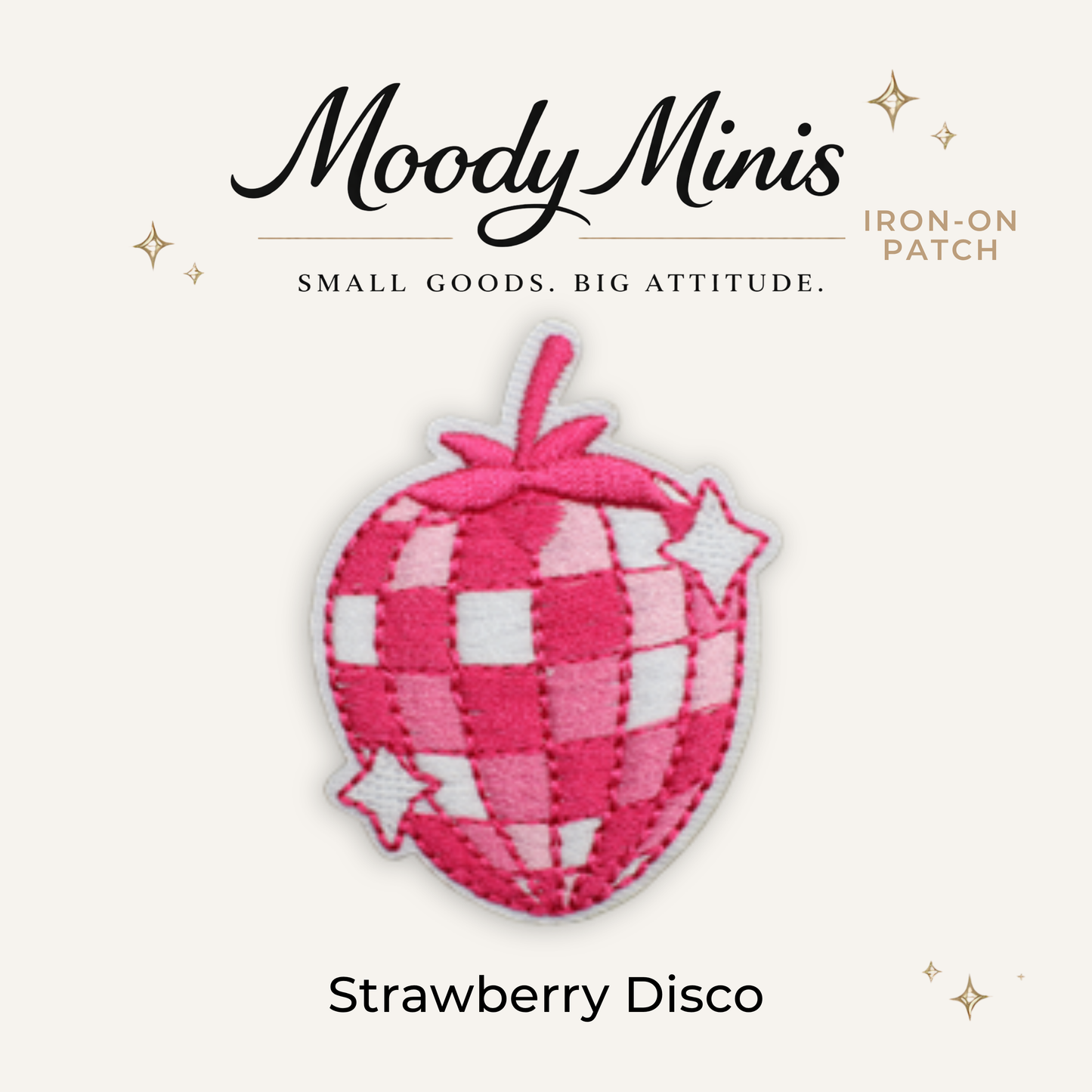 Strawberry Disco Embroidered Patch- RTS