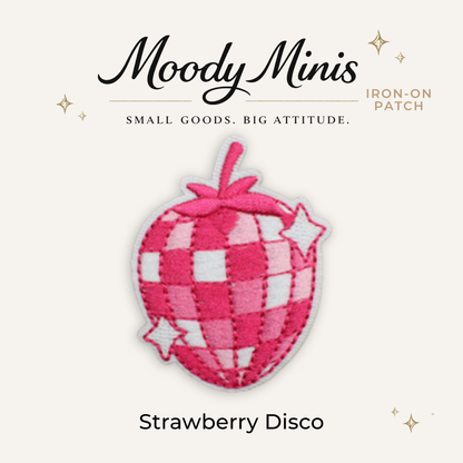 Strawberry Disco Embroidered Patch- RTS