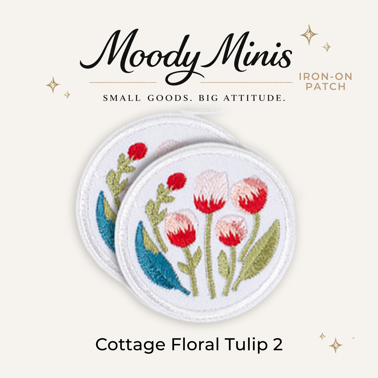 Cottage Floral Tulip 2 Embroidered Patch