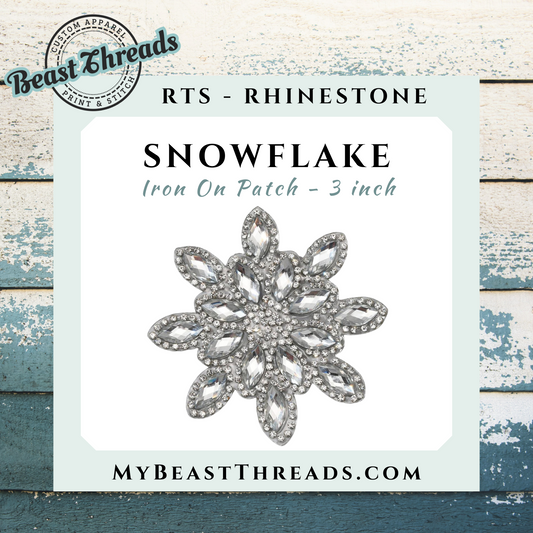 Snowflake Rhinestone Patch- RTS