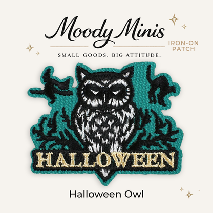 Halloween Owl Embroidered Patch