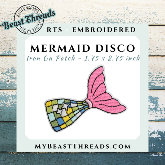 Mermaid Tail Embroidered Patch- RTS