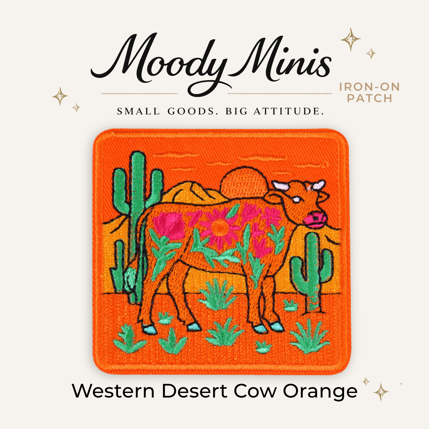 Western Desert Cow Embroidered Patch