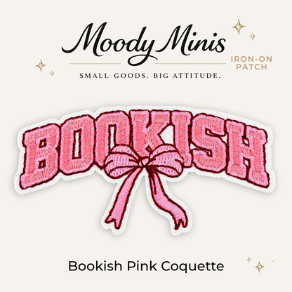 Bookish Pink Coquette Embroidered Patch