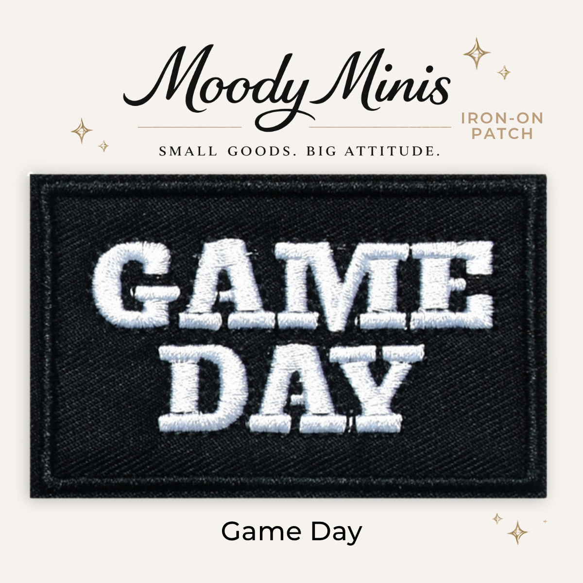 Game Day B&W Embroidered Patch- RTS