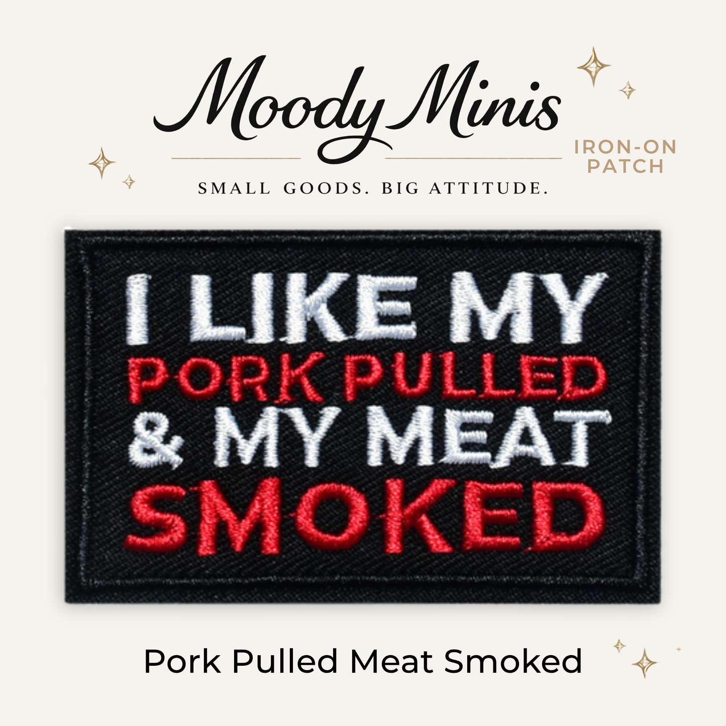 Pork Pulled Meat Smoked Embroidered Patch