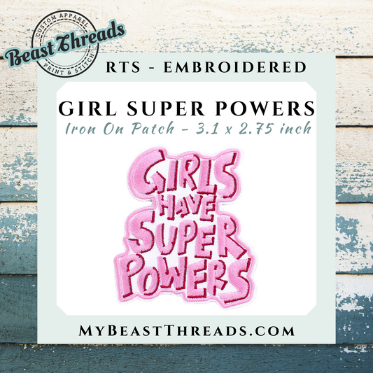 Girl Super Powers Embroidered Patch