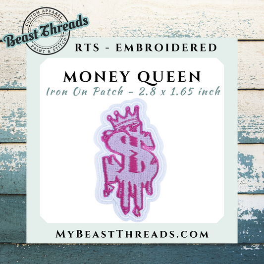 Money Queen Embroidered Patch - RTS