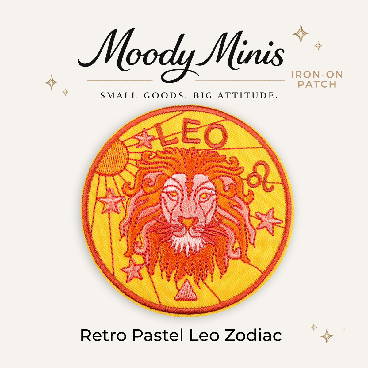 Retro Pastel Leo Zodiac Embroidered Patch