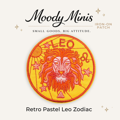 Retro Pastel Leo Zodiac Embroidered Patch