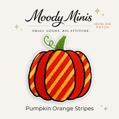 Pumpkin Orange Stripes Embroidered Patch