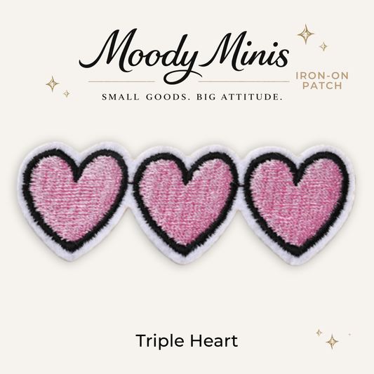 Triple Heart Embroidered Patch- RTS