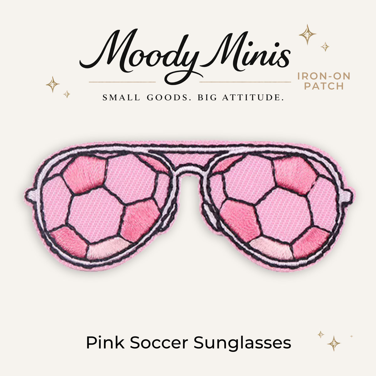 Pink Soccer Sunglasses Embroidered Patch