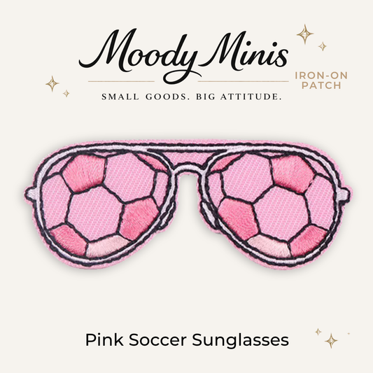 Pink Soccer Sunglasses Embroidered Patch