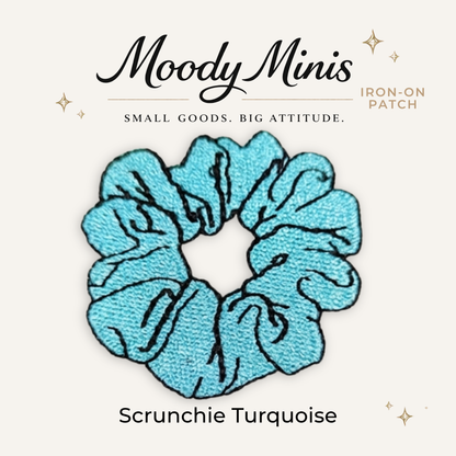 Scrunchie Turquoise Embroidered Patch