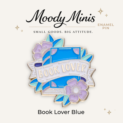 Book Lover Blue Enamel Pin