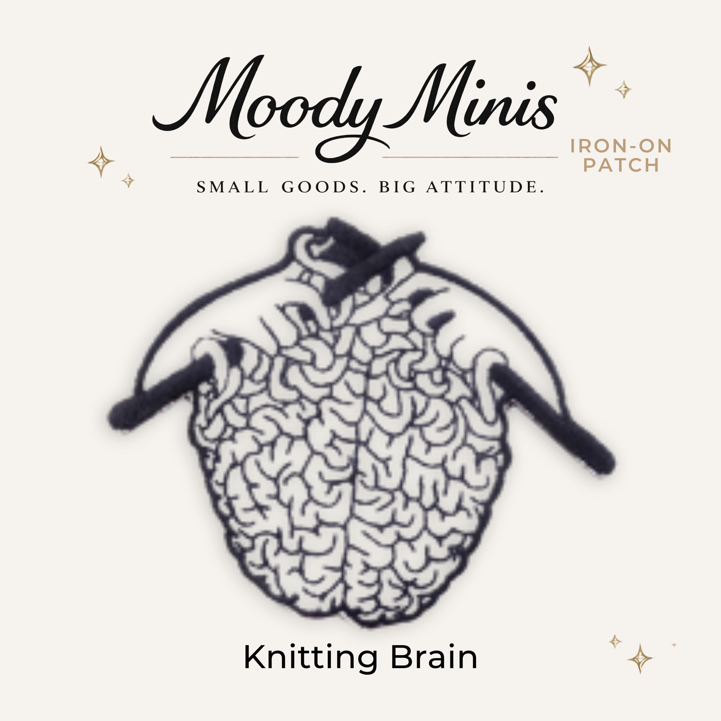 Knitting Brain Embroidered Patch- RTS