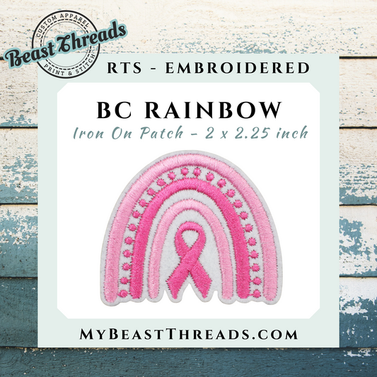 BC Rainbow Embroidered Patch- RTS