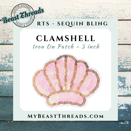 Clamshell Sequin Bling Patch - RTS