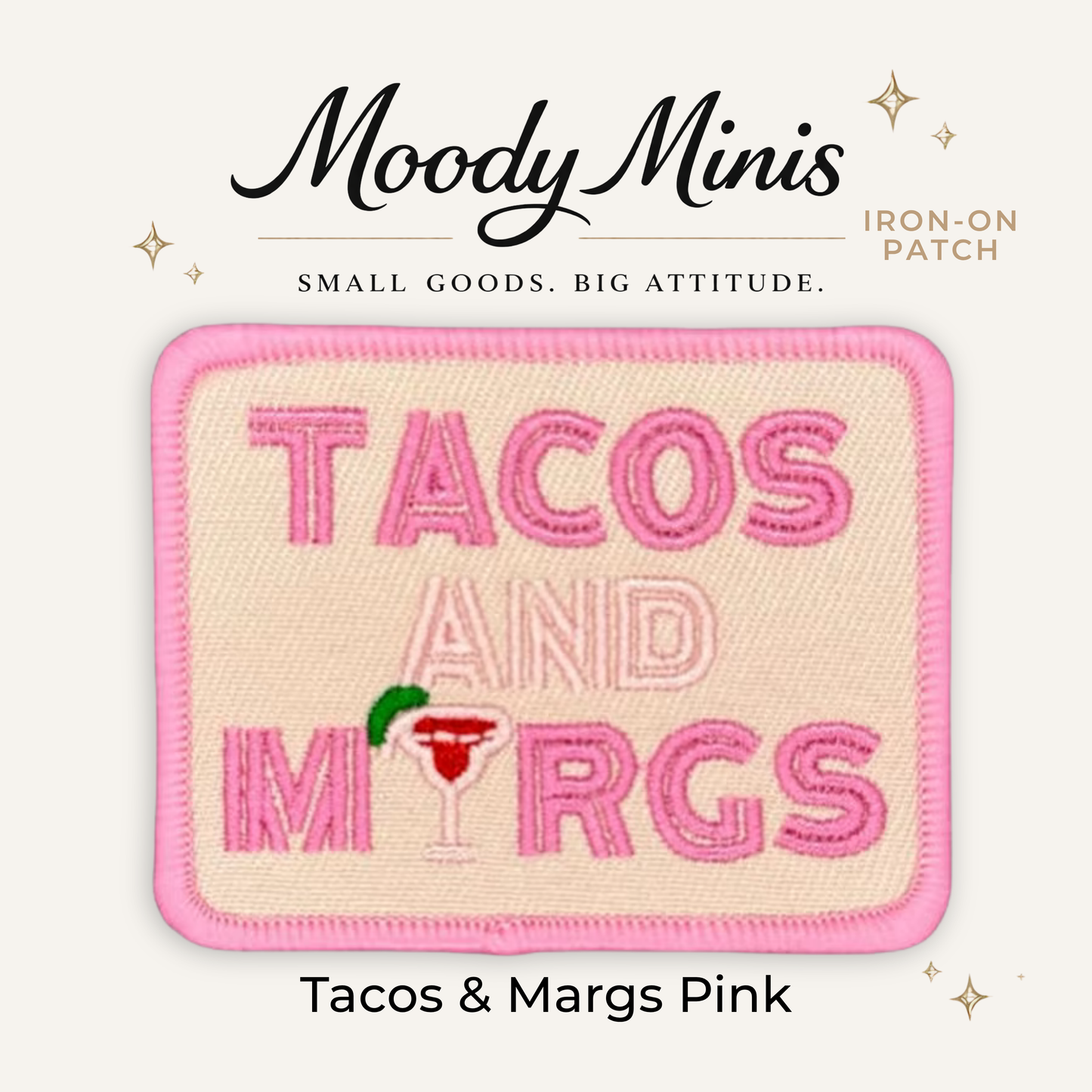 Tacos & Marg Pink Embroidered Patch