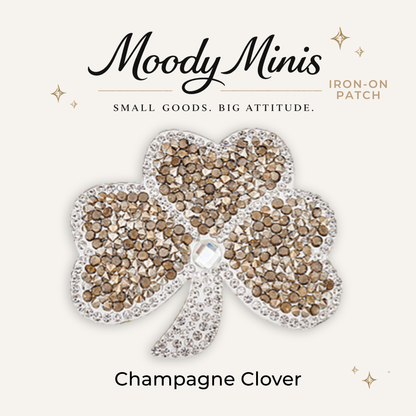 Champagne Clover Rhinestone Patch- RTS